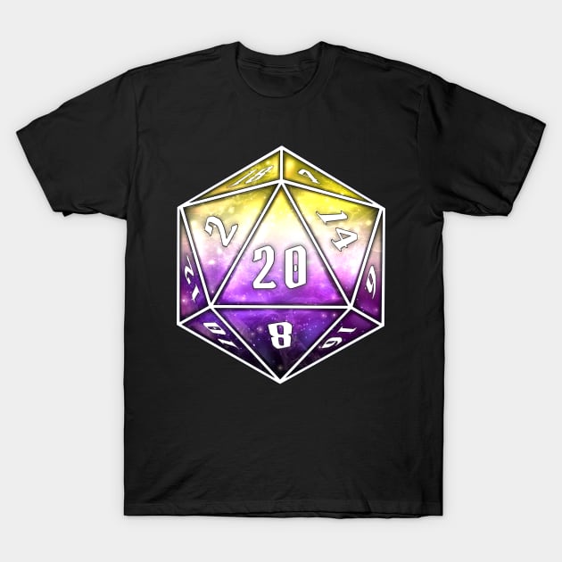 Pride D20 - Nonbinary T-Shirt by Clocksy